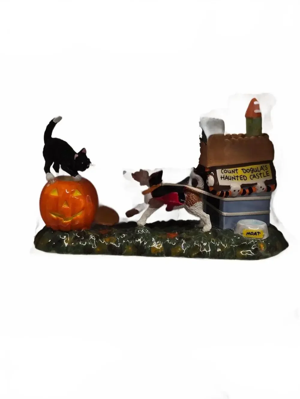 Dept 56 Count Dogula Halloween Dog & Cat Snow Village 2011 #4020239 Hallmark
